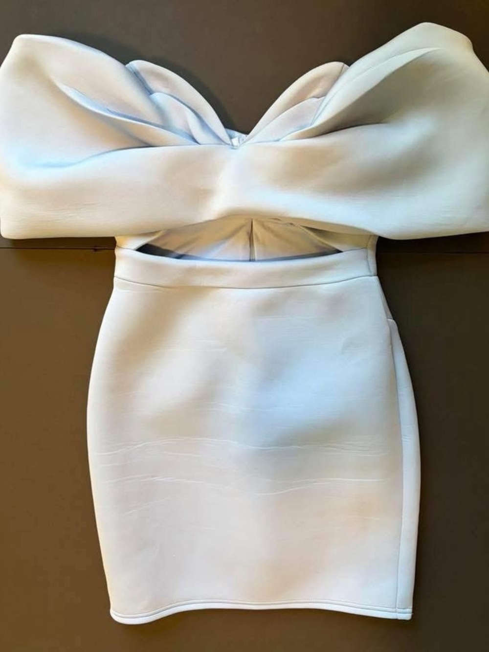 Strapless Light Blue Cutout Mini Dress